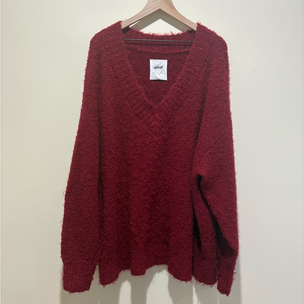Aerie V-Neck Long Line Sweater